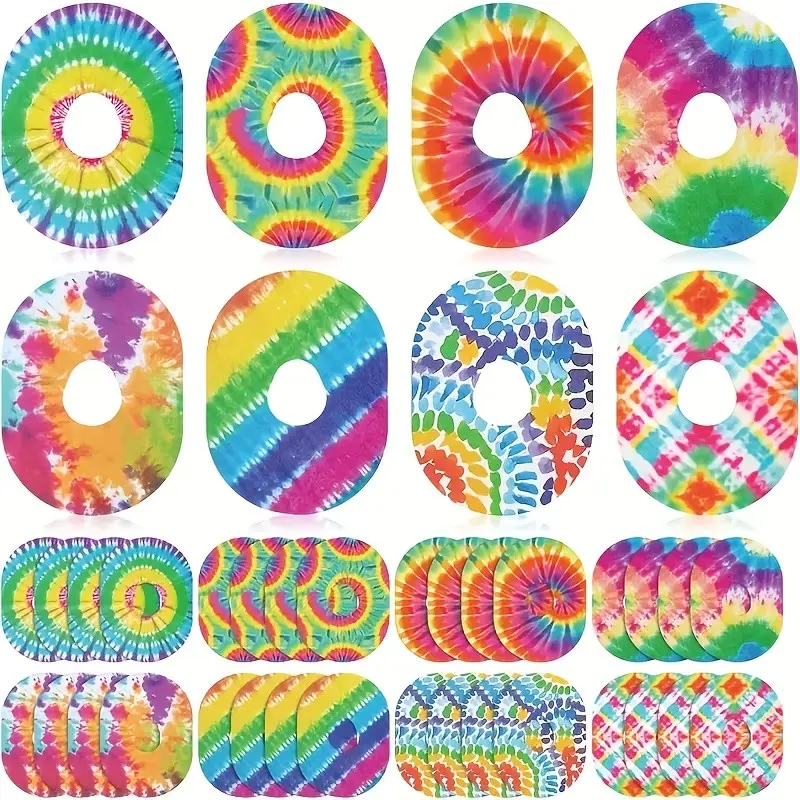 8-Piece Rainbow Series Cgm Sensor Protective Covers, Dual-Sided Adhesive Design, Secure, Easy-Clean Material, Stylish Protection for Continuous Glucose Monitoring