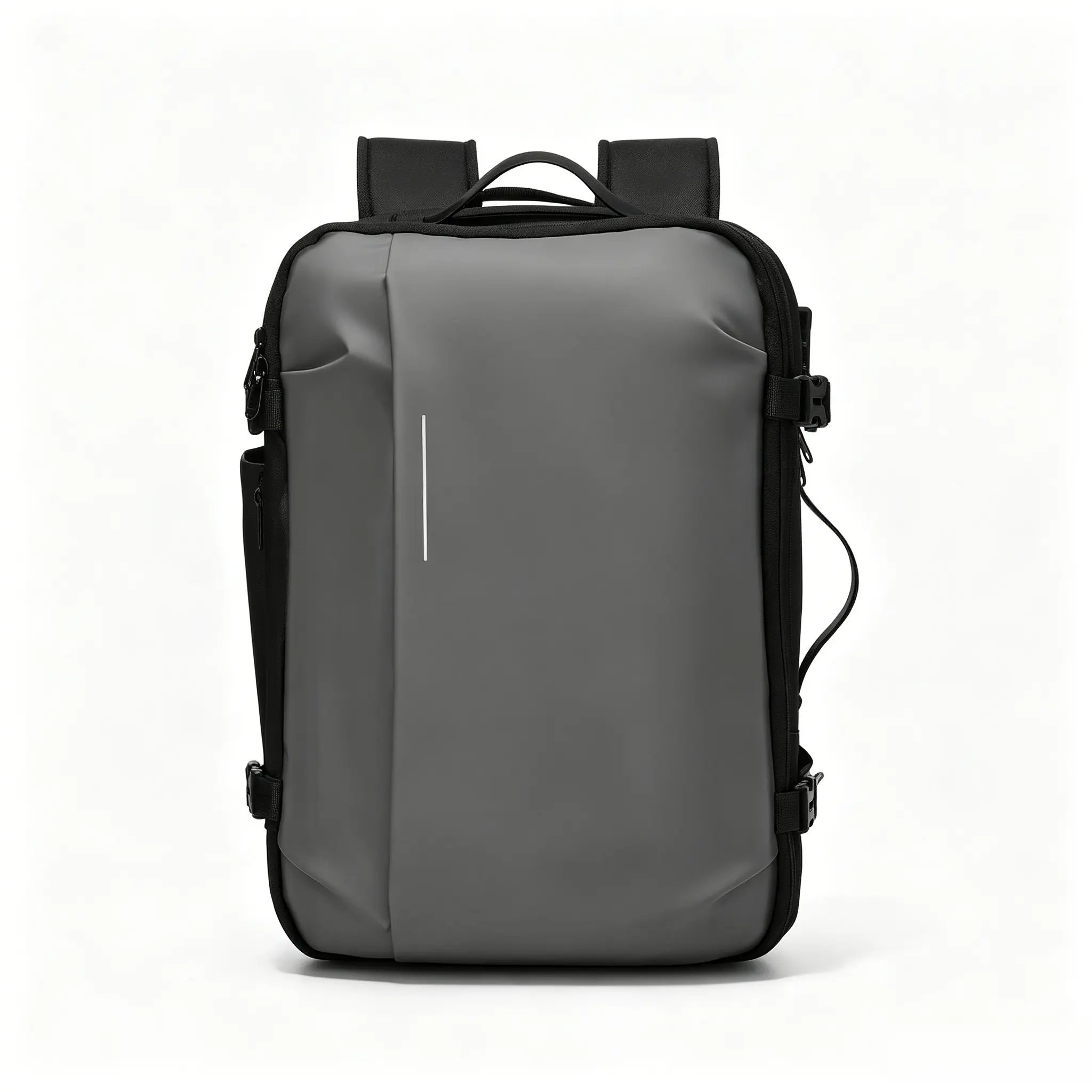 Vacuum Travel Backpack, 65L, Expandable Vacuum Seal Compression Travel Backpack with Pump, with TSA-Approved Lock, Airback Vacpack, Water-Resistant Carry-On Suitcase Luggage, for Business, Gray