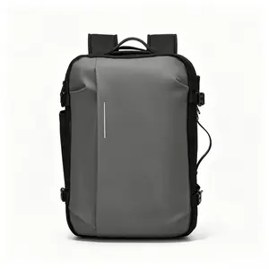 Vacuum Travel Backpack, 65L, Expandable Vacuum Seal Compression Travel Backpack with Pump, with TSA-Approved Lock, Airback Vacpack, Water-Resistant Carry-On Suitcase Luggage, for Business, Gray