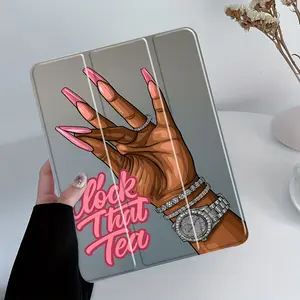 iPad Case, Transparent Acrylic Stand Cover, Pencil Holder & Charger Slot, Fits iPad Pro/air/mini, Shock-resistant Full Cover Protective Case, Tablet Protective Cover, Suitable for Offices, Schools & Homes