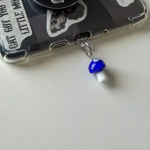 Dust Plug Mushroom Charm Blue for USB-C Devices