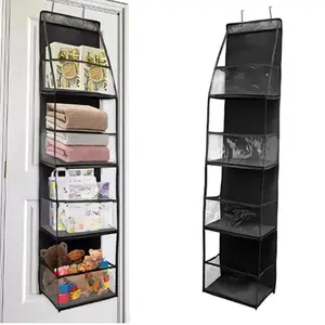 4/6 Layer Multi-functional Fabric Storage Bags Hanging Bag for Behind The Door Underwear Bra Pants Clothes Toys Doll Organizer, Bedroom Storage Organizer, Portable Storage Bag