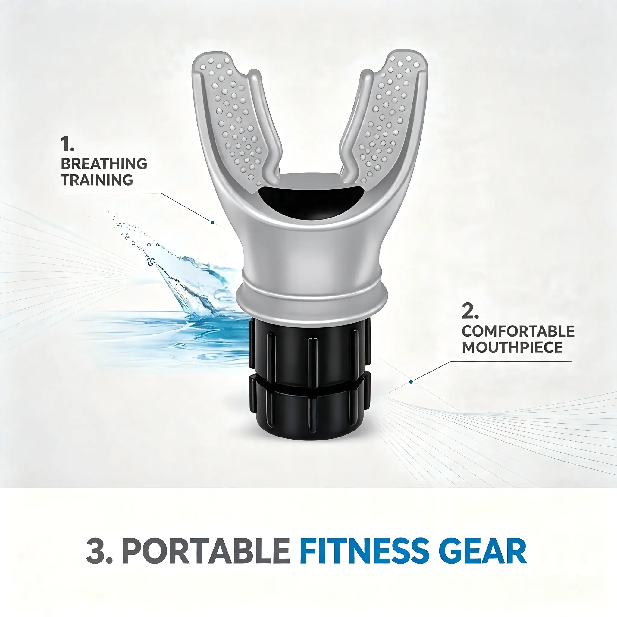 Breathing Training Comfortable Mouthpiece Portable Fitness Gear for Enhanced Workout Performance