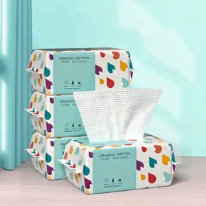 100pcs Disposable Face Towels, Drawstring Cotton Soft Wipes, Thick Pure Cotton, Beauty Salon Cleansing Facial Paper Towels, Facial Cleansing Pads