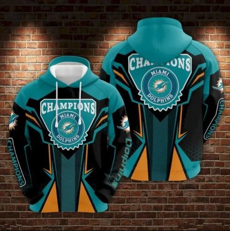 Champion Miami Dolphins Hoodie 3D Limited Full Print