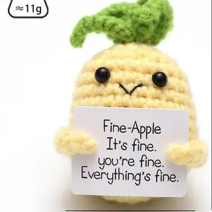 Emotional Support Pineapple - Cute Crochet Handmade Item - Ideal for Emotional Support and Self-Care