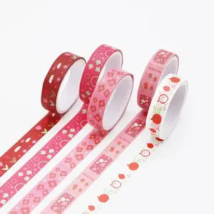 Fruit Pattern Washi Tape, 5 Rolls/set Creative Geometric Pattern Washi Tape, DIY Decorative Tape for Scrapbooking, Journaling, Gift Wrapping, Adhesive Tape