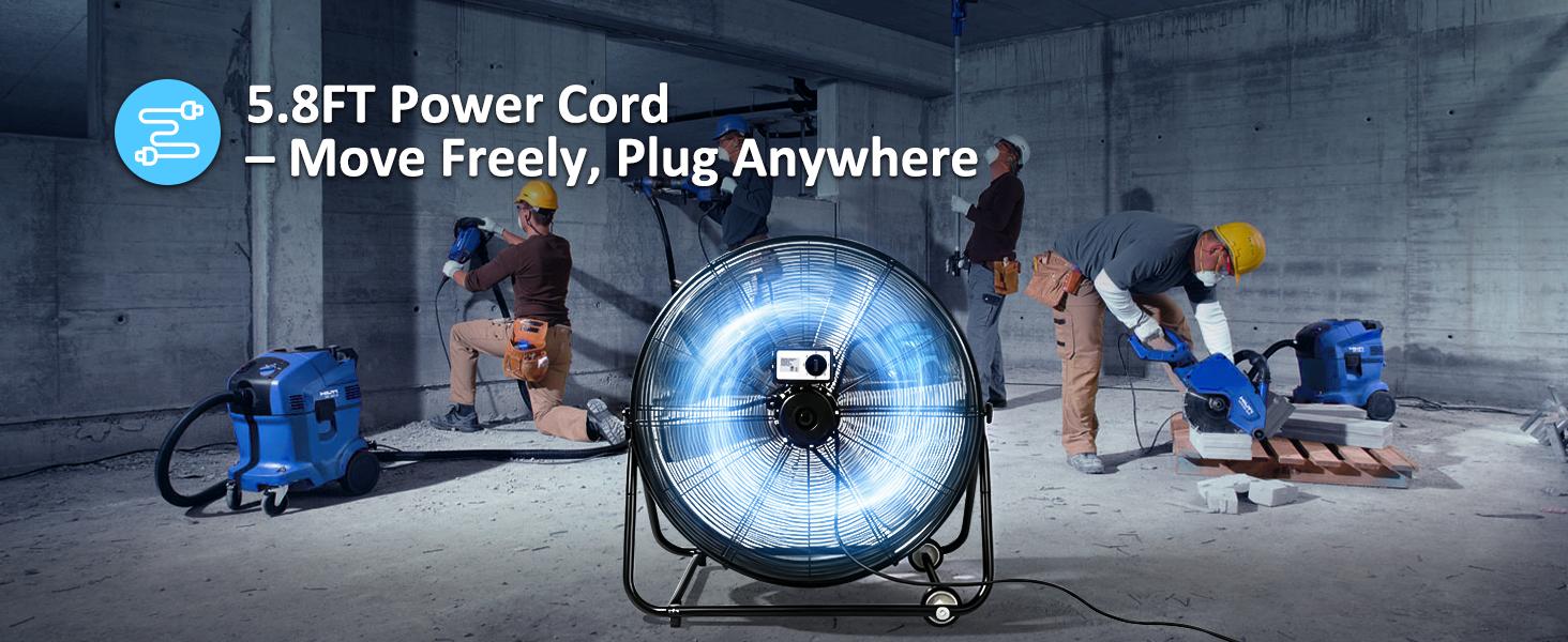 30 Inch High Velocity Drum Industrial Fan, 13000 CFM 3-Speed Air Circulation Fan for Garage, Warehouse, Workshop, Factory and Basement,dorm essentials,home essentials