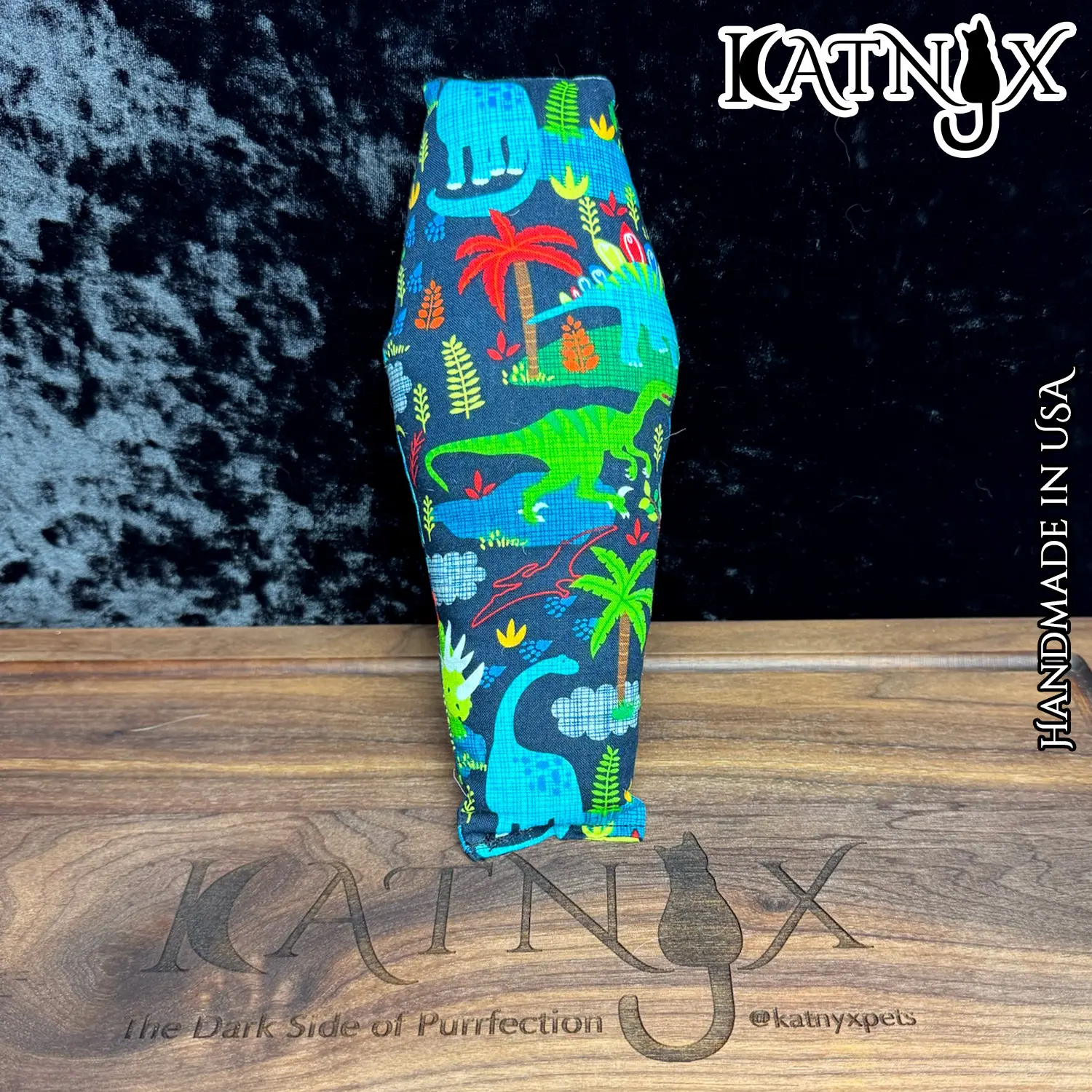 Katnyx Coffin Cat Kicker Toy with Catnip - Tropic Dinos