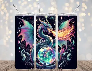 20 OZ DRAGON DESIGNS 7 OPTIONS INSULATED SKINNY TUMBLER W/ STRAW