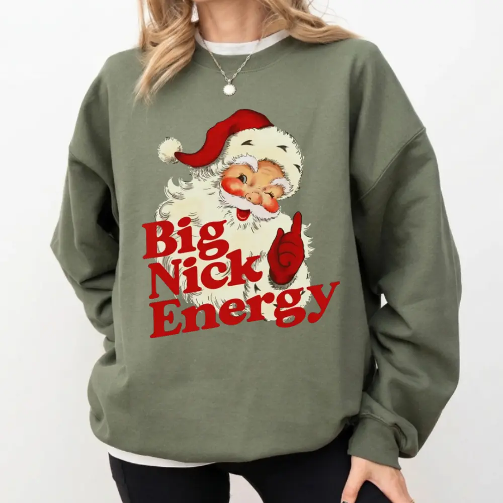 Retro Santa Christmas Sweatshirt, Funny Xmas Sweater, Vintage Holiday Crewneck, Winter Xmas Holiday Santa Shirt