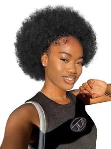 8/10/12 Inch Afro Kinky Curly Hair Bun, Natural Fluffy Synthetic Ponytail Extension for Women, Synthetic Hairpiece for Daily Use