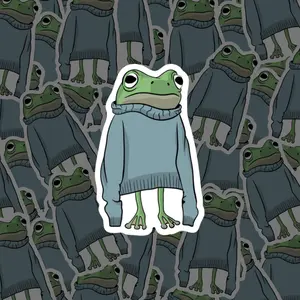 Frog in Sweater Sticker