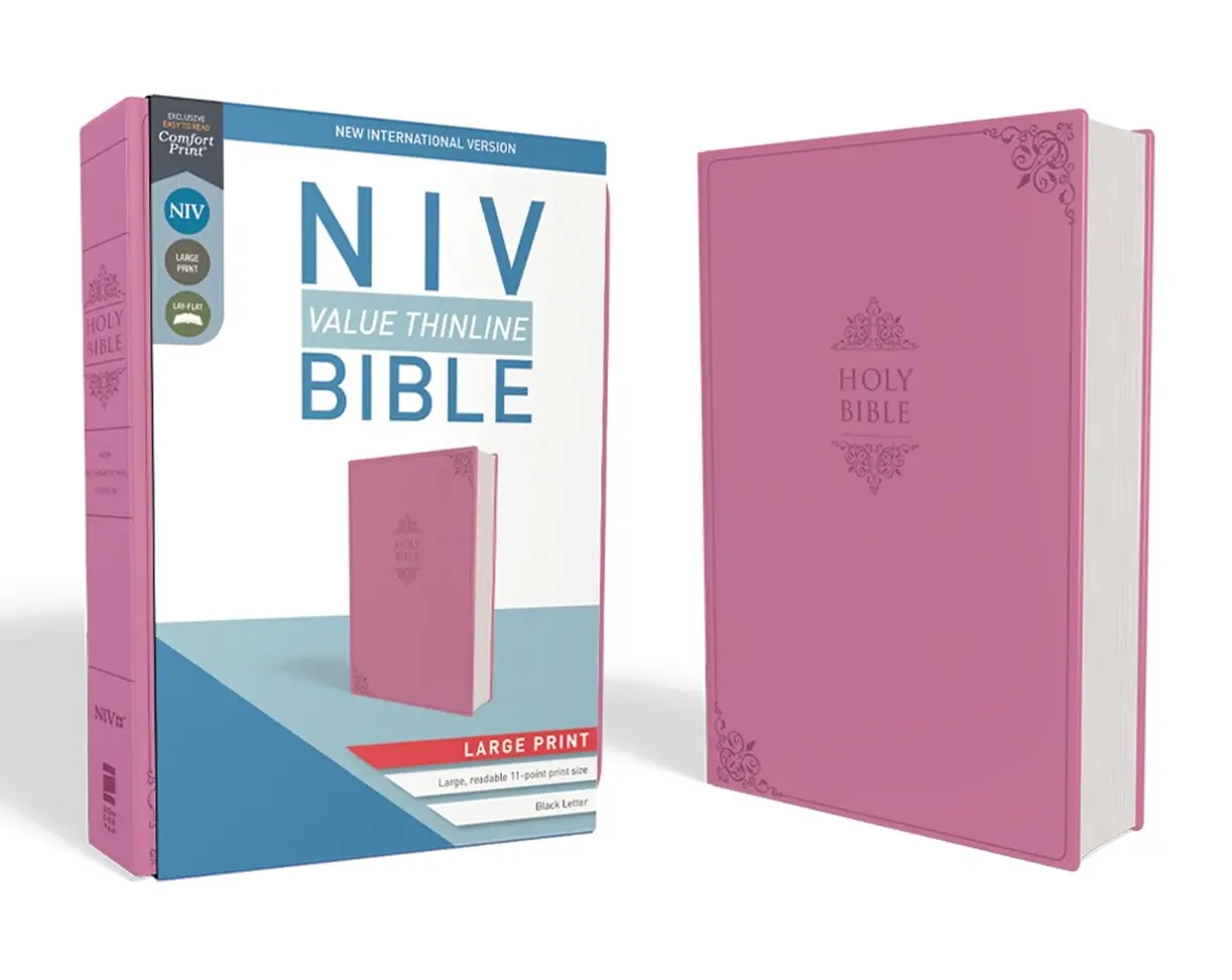 NIV Value Thinline Bible, Large Print, Leathersoft, Pink, Comfort Print