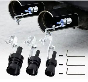 3pcs Aluminum  Alloy Universal Fitment Turbo Sound Exhaust Muffler Pipe Whistle, Car Blow-Off Valve BOV Tip Simulator (S-M-L Sizes)