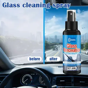 Car Glass Cleaner Spray, Rainproof Coating, Hydrophobic Windshield Anti-Fog Wax Kit, Suitable for Car Windows Wipers and Bathroom Glass