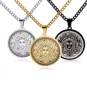 Medusa Pendant Necklace from Ancient Greek Mythology - Vintage Men's Necklace - Men's Gift