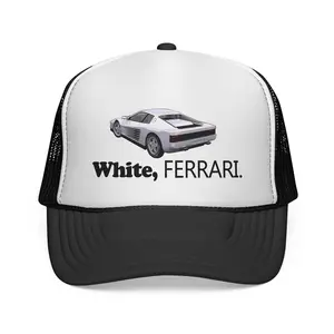 White Ferrari Trucker Cap, Frank Ocean Blond Album Hat, Mesh Snapback Baseball Cap, Hip Hop Streetwear Hat, Unisex Adjustable Cap, Gift for Fans