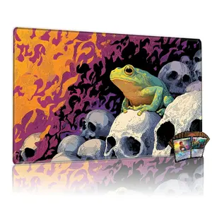 Frog & Skulls TCG Playmat 12x24inch Non-Slip Card Game Mat, Gaming Mouse Pad, MTG Compatible, Ideal for Family Gatherings, Party Gift, Non-Slip Rubber Backing, Durable & Washable for Card Game Enthusiasts