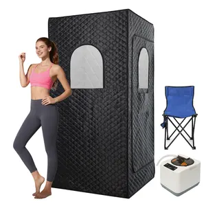 Sauna Box Portable Steam Sauna Tent with 3L 1200W Steamer 5-Layer Waterproof Thermal Insulation Folding Chair for Home Steam Spa Indoor Outdoor