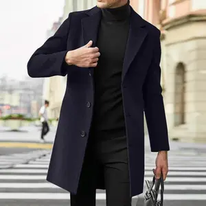 2025 Men’s Fashion Wool & Blends – Casual/Business Trench Coat, Leisure Overcoat, Male Punk Style Blends, Dust Coats, Jackets