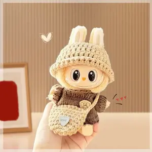 Labubu Fashion Doll Clothes Set Doll Outfit without Doll, Handmade Clothing, Bag, Hat 3 Piece Set for 1st and 2nd Generation 17cm Labubu, Gift, Clothes for Dolls