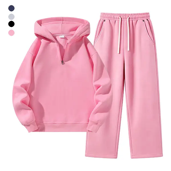 Men’s 2-Piece Tracksuit Set – Hoodie Sweatpants with Half Zip, Long Sleeves, Athletic Jogging Suit, Casual SportswearHalf-zip hoodie sweatshirt + drawstring studded sweatpants, suitable for autumn and winter; sportswear for everyday home wear and outdoor