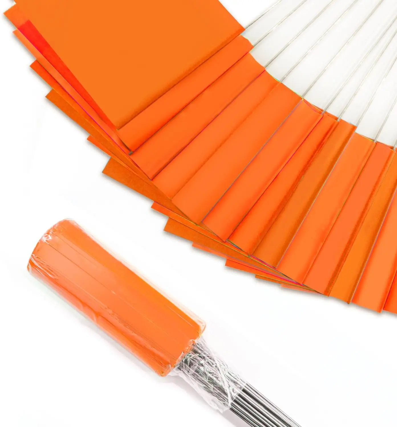 50Pack Fluorescent Orange Marking Flags, 15x4x5 In Yard Flag for Lawn | Writable Marker Flags , for Lawn & Irrigation & Landscape & Sprinkler & Survey & Dog Training.