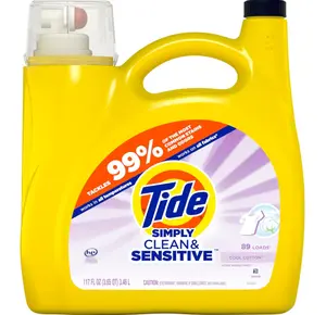 Tide Simply Clean & Sensitive Liquid Laundry Detergent, Cool Cotton Scent, 89 Loads, 117 fl oz