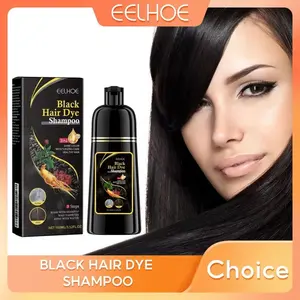 EELHOE Black Hair Dye Shampoo 3 in 1 Growth Cleansing Clean Hair Darkening Deep Nourishing Black Hair Dye Shampoo Gentle Natural Organic Herbal
