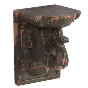 Vintage Elephant Carved Corbel Rustic Ranch Style Wall Sconce