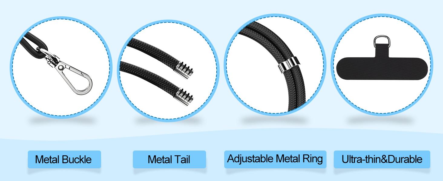Phone Lanyard 2 Pack Adjustable Crossbody Neck Strap and 2 Wrist Straps with Tether Tabs Compatible with Smartphones