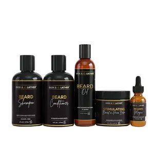 Men’s Healthy Hair and Beard Starter Kit Nourishing Shampoo, Conditioner, and Gentle Shea Butter Blend Balm Hydrating Set. Gift | Men's self-care