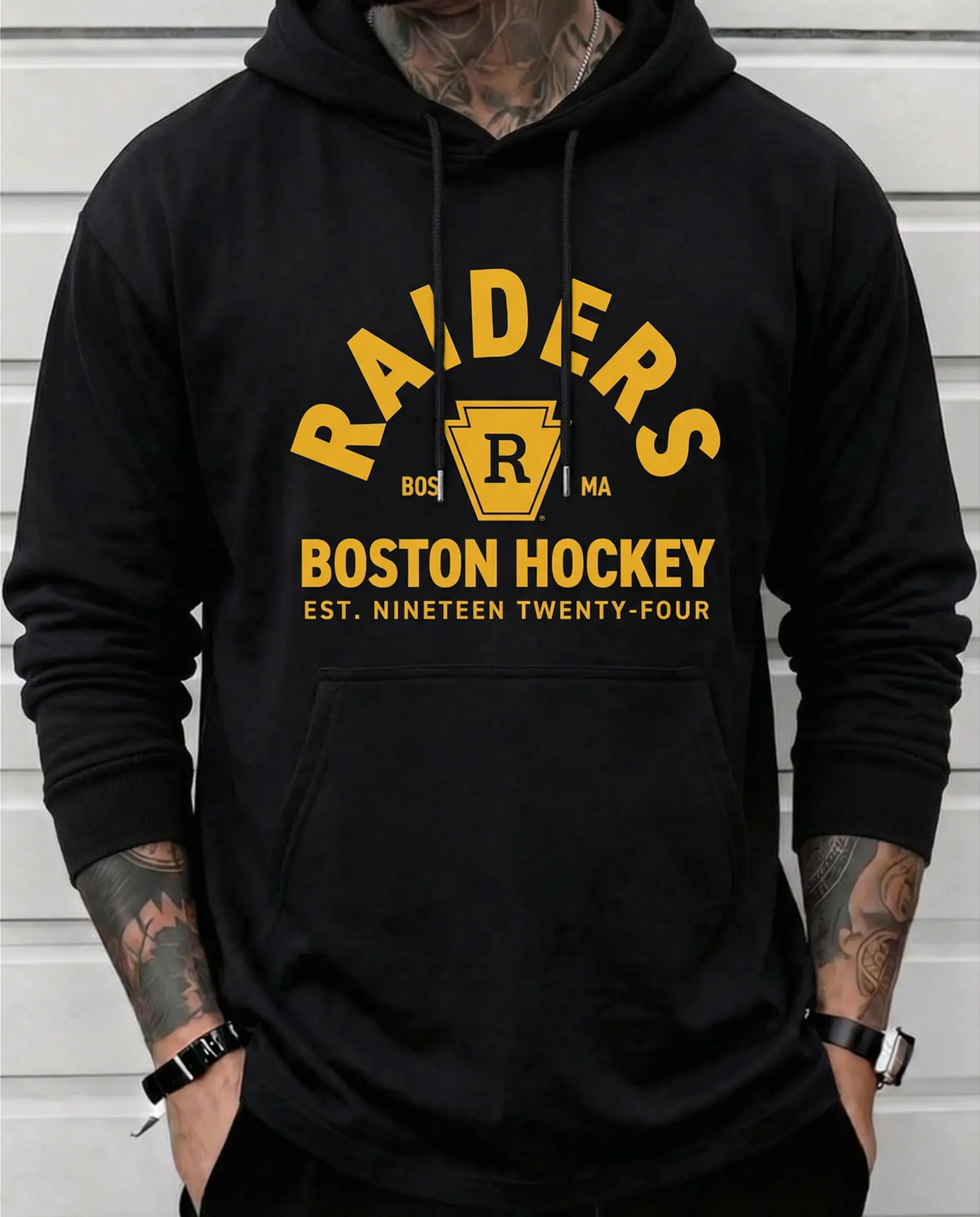 Unisex Boston Hockey Graphic Sweatshirt, Vintage Collegiate Style Loose-Fit Long Sleeve Pullover, 100% Cotton Game Day Fan Apparel