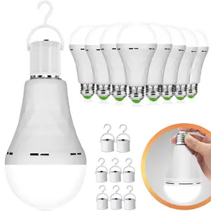 2/4/6/8 Pack Rechargeable Emergency Light Bulbs A19, Camping Lamp Battery Powered LED Light Bulb 3000K Daylight E26 E27 15W Equivalent 60W with 1200mAh for Home Power Outage Camping Hurricane incandescent light emergency light bulb