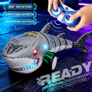 Adult remote control shark car-rechargeable, anti-interference wireless control professional shark remote control car-dual battery 80 minutes running time, waterproof and shockproof design