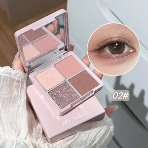 Butterfly Contract Quad Highly Pigmented Eyeshadow Palette, 4 Colors Pearl Soft Pinch Glitter Shimmer, Creamy Face Makeup, Fine Powder, Smooth Application