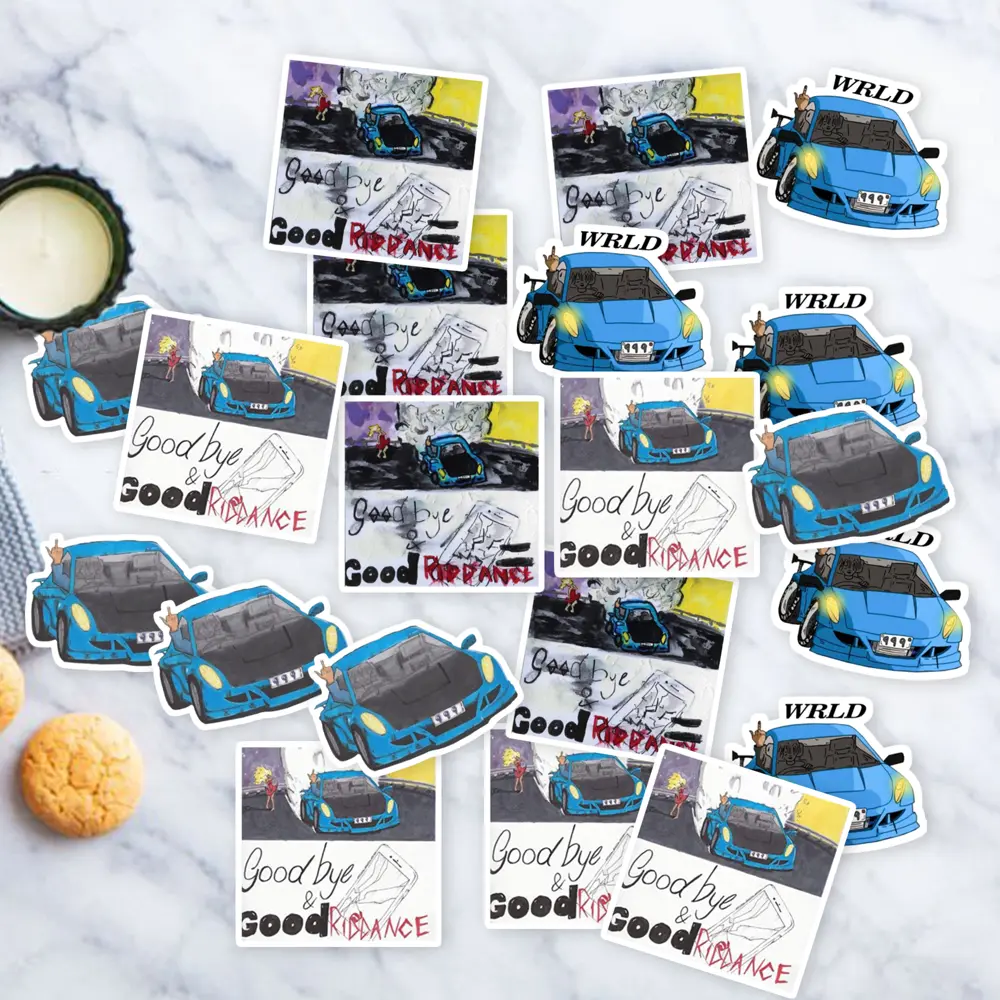 Stickers Pack 20 Pcs Juice Waterproof Skateboard Wrld Vinyl Aesthetic Goodbye Luggage Water Good Car Bottle Riddance Bike Bumper Guitar Laptop Colorful