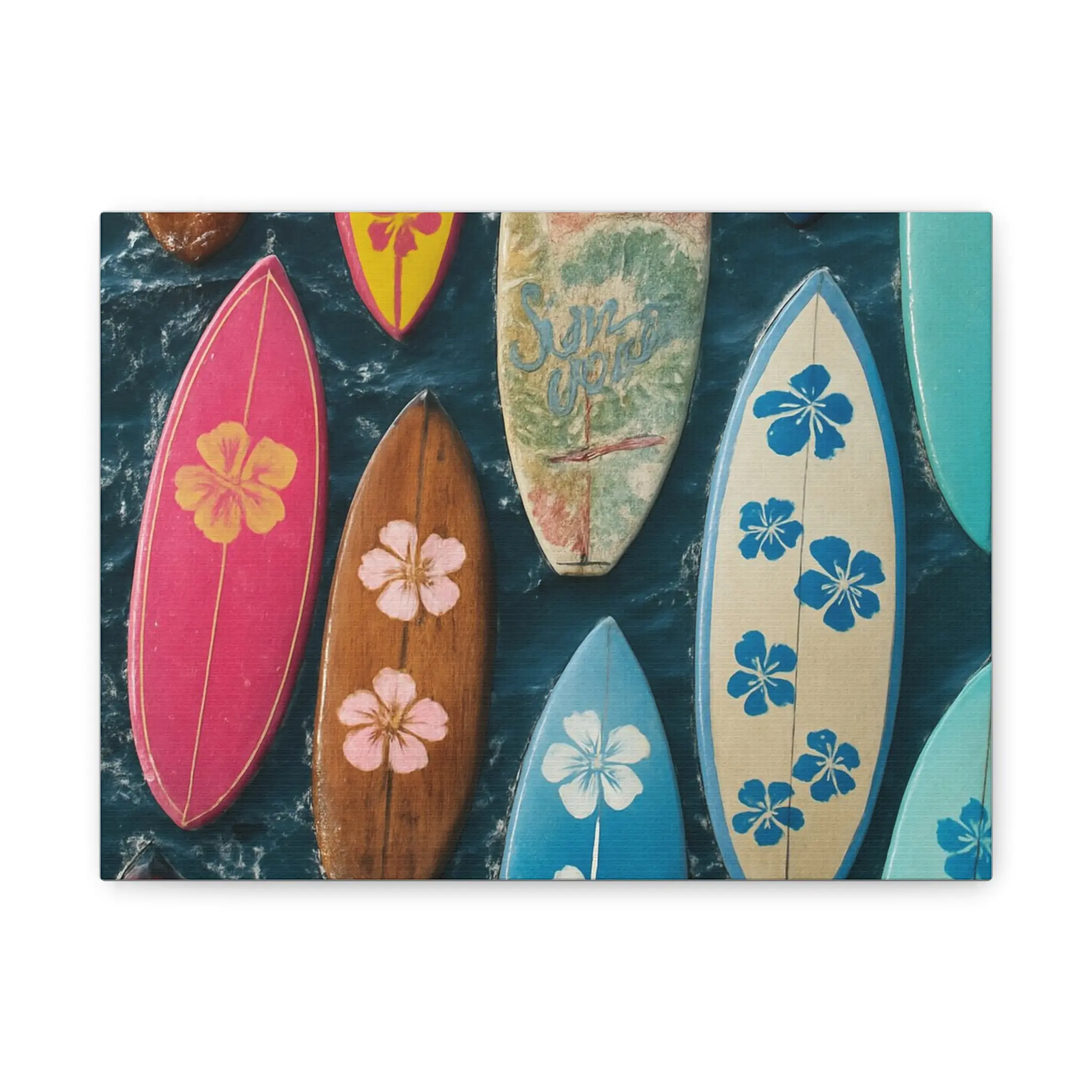 Surfboard Wall Art, Beach Decor, Tropical Canvas Print, Home Decoration, Ocean Vibes, Summer Gift