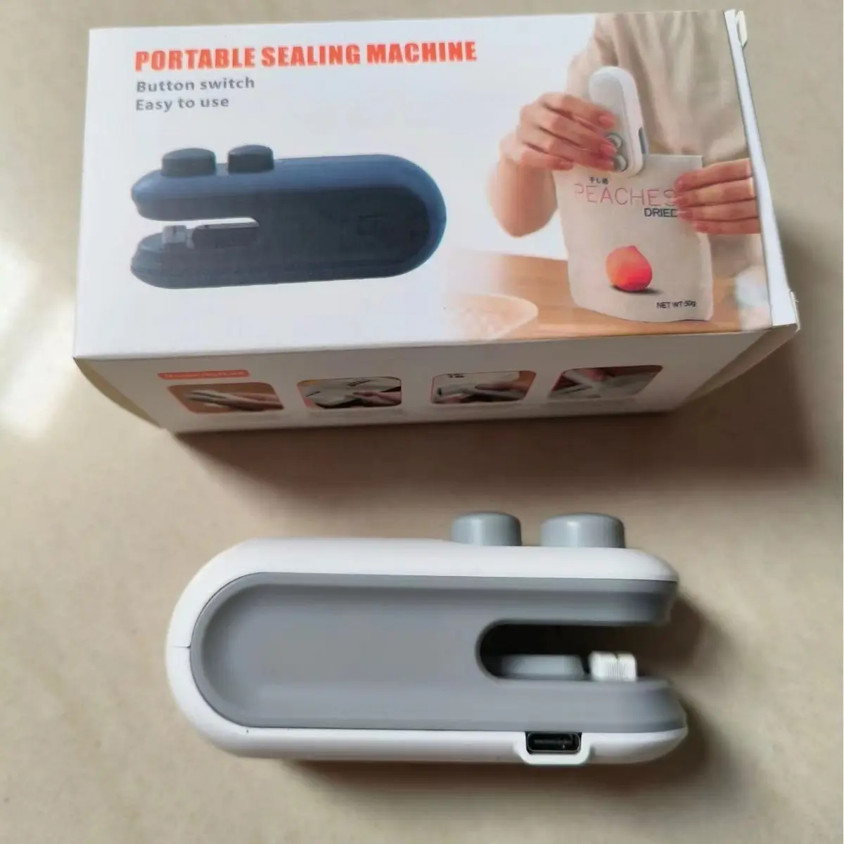 Small Kitchen Sealer Machine, Portable Snack Food Sealing Device, Compact Design for Home Use, Easy Operation, Ideal for Freshness Preservation, Plastic Sealer