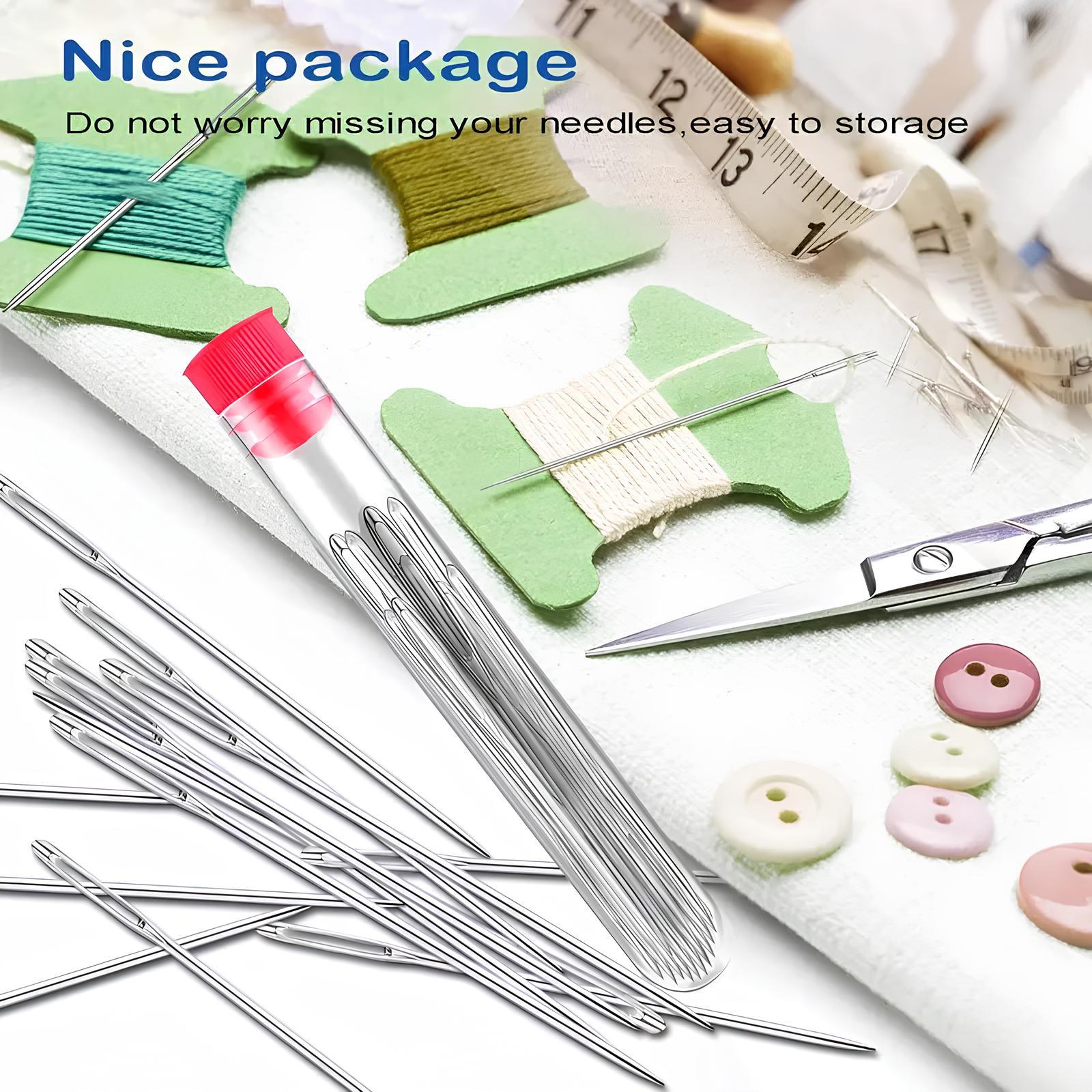 36PCS Steel Needles Set, Long & Thin Handmade Quilting Sewing Needles Kit for DIY Craft Projects