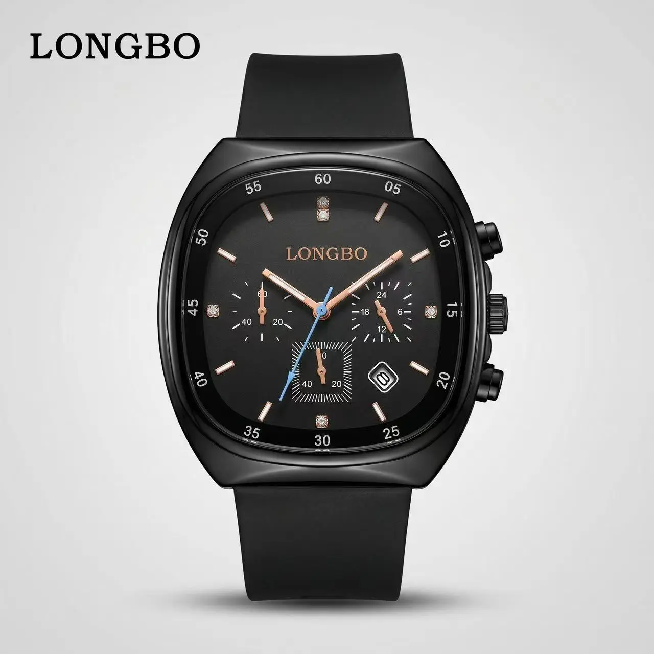 Modern unisex open-face wristwatch – water resistant, luminous display, silicone strap,  adjustable for perfect daily wear Casual Waterproof Dial Watch   Retro Square Multi functional Timing Diamond Set Versatile Sports Watch