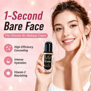 VVCare 5-Layer Vitamin C Skin Tint Serum Foundation - 5-in-1 Makeup BB/CC Cream with Peptides, Niacinamide, Squalane, Hyaluronic Acid, Hydrating, Anti-Aging, Medium Coverage, Acne-Concealing, Radiant Glass Skin, Free Sample, Concealer, Moisturizer