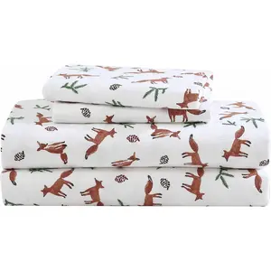 - Twin XL Sheet, Warm Flannel with Deep Pockets, Brushed for Extra Softness,, Oeko-Tex Certified (Fox Trail Orange, Twin XL)