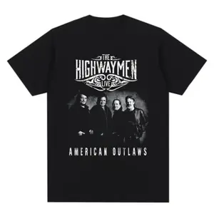 The Highwaymen Live American Outlaws Unisex T-Shirt, Perfect Gift for Country Music Fans, Stylish and Comfortable for Men and Women