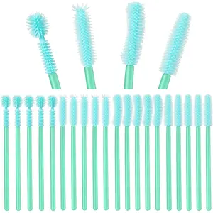 20 Pcs Nook and Cranny Sewing Machine Cleaning Brushes for Quilting Supplies Reusable Silicone Dense Bristles Cleaning Brushes for Sewing Machine Internal and Spool Area(Mint Green)