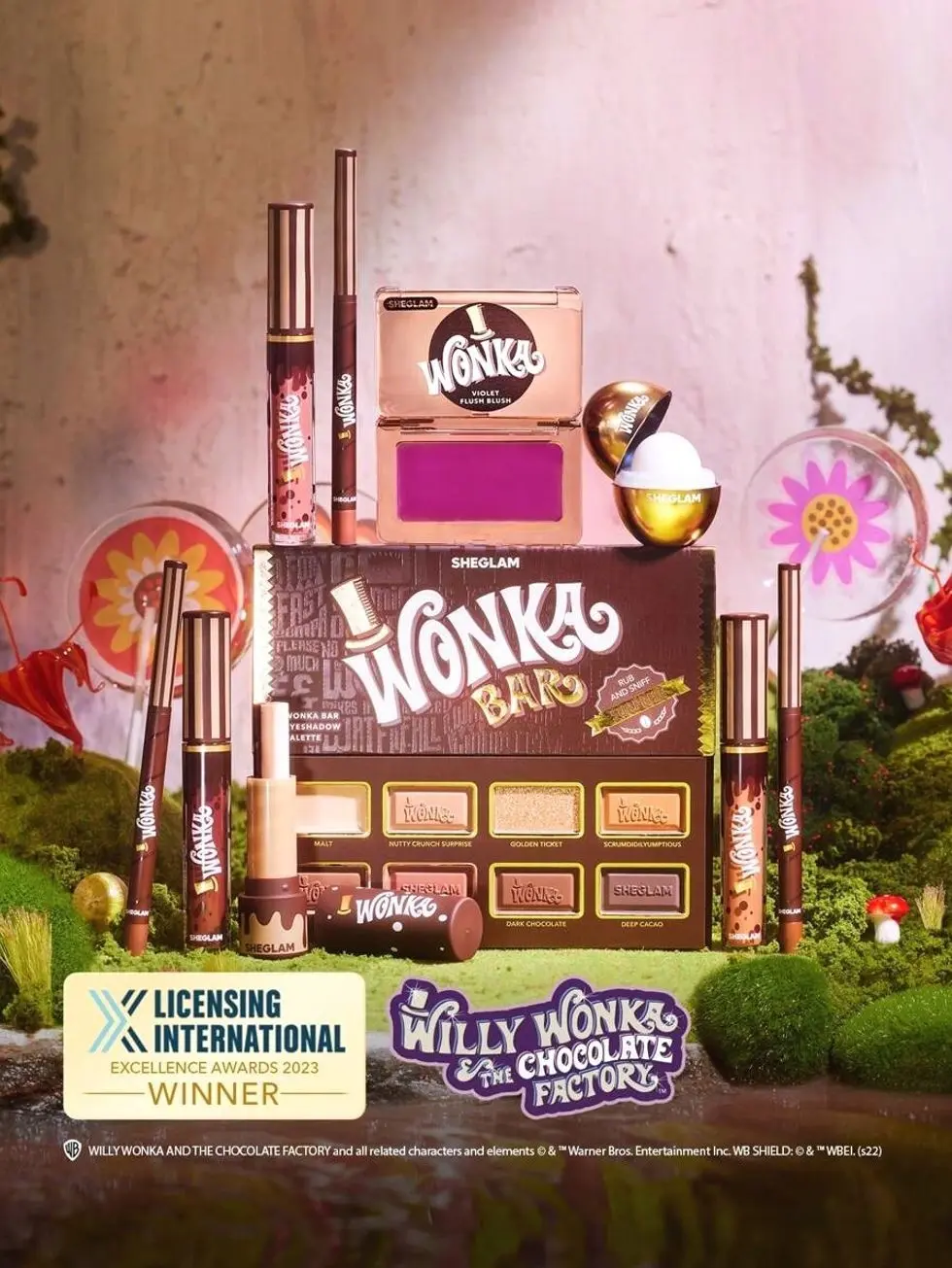 Willy Wonka x SHEGLAM Full Collection Set - Limited Edition Brown Makeup Kit for Women & Girls