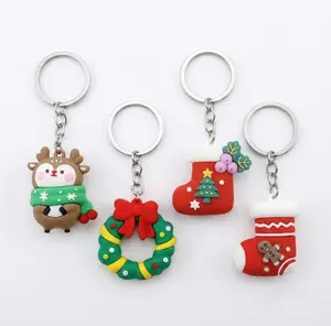 Assorted Christmas Keychain Reindeer Wreath Stocking Holiday Bag Charm