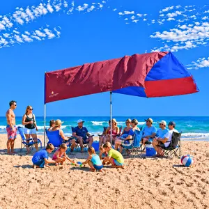 Beach Shade Canopy 14x14 ft for 10+ People | Wind-Propelled® Beach Shade Sail | Grande