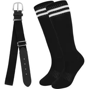Baseball Socks and Belt Combo Set Elastic Softball Socks and Belt for Youth and Adult